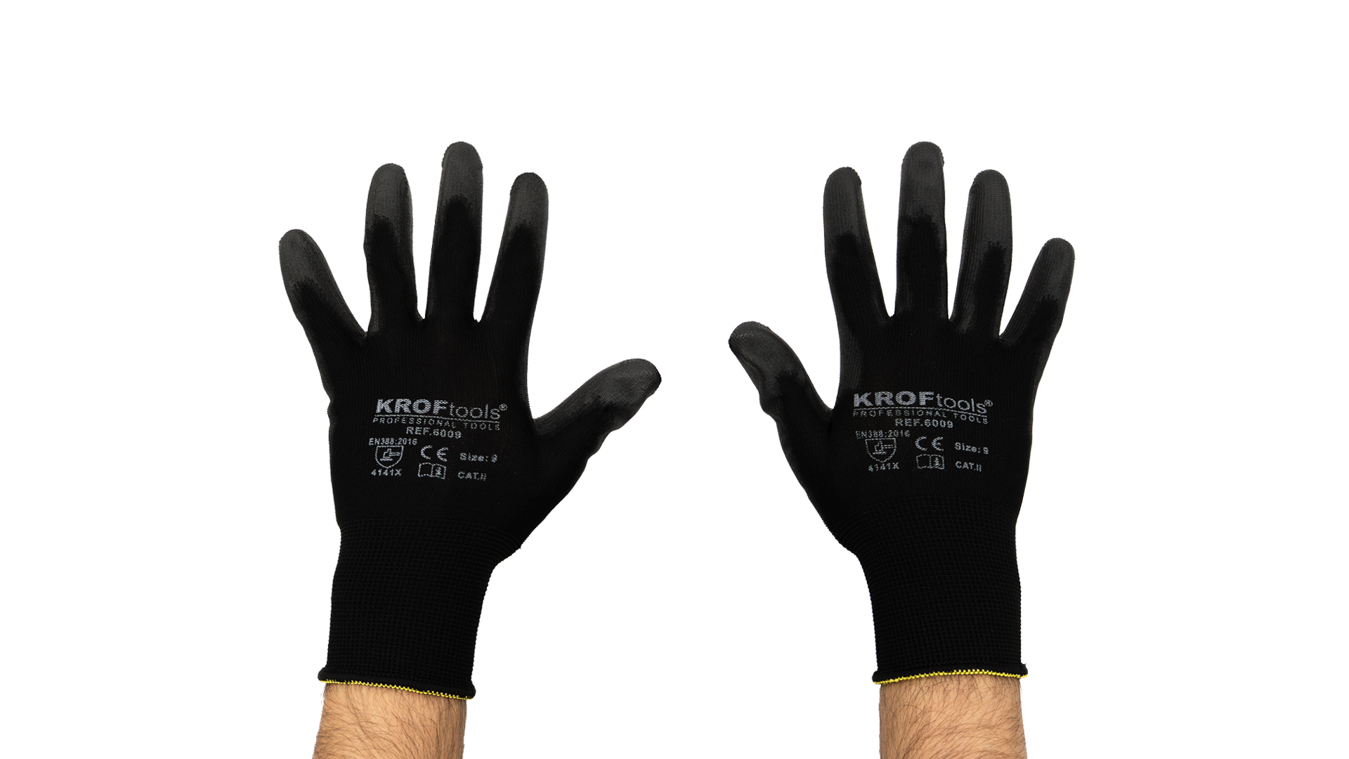 GLOVES WITH POLYURETHANE PALM CE EN388-2016 SIZE 10