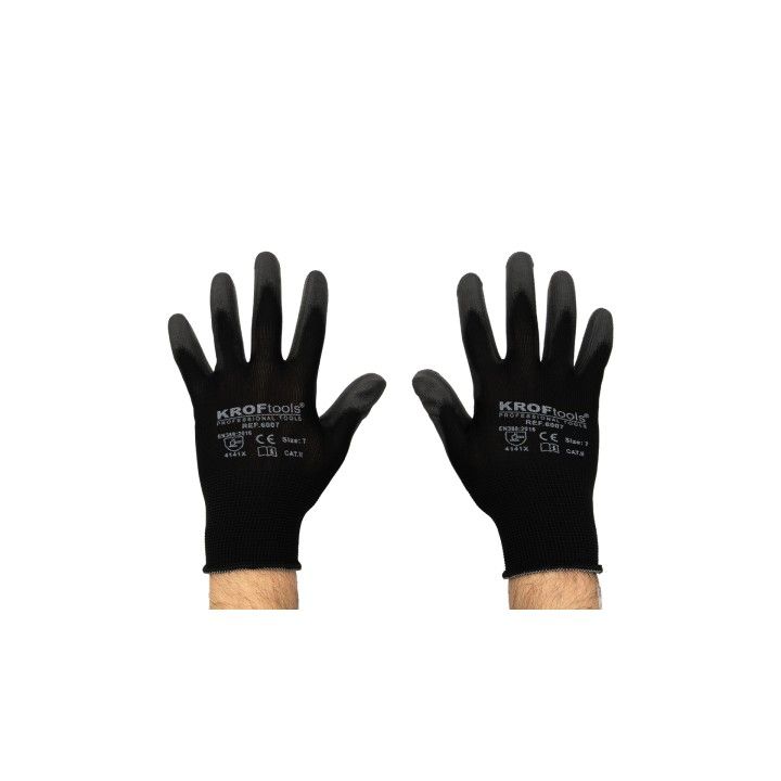 GLOVES WITH POLYURETHANE PALM CE EN388-2016 SIZE 9 - 1 PAIR GLOVES WITH POLYURETHANE PALM CE EN388-2016 SIZE 9 - 1 PAIR