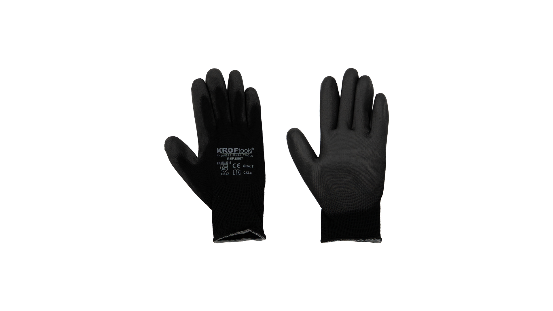GLOVES WITH POLYURETHANE PALM CE EN388-2016 SIZE 9 - 1 PAIR