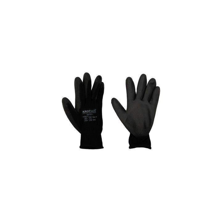 GLOVES WITH POLYURETHANE PALM CE EN388-2016 SIZE 10 - 1 PAIR
