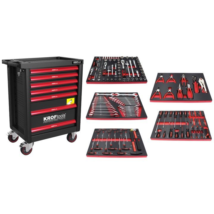 BLACK TOOL CABINET 7 DRAWER 160 PCS