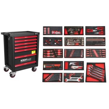 CARRO FERRAMENTA 7 GAVETAS 236PCS PRETO