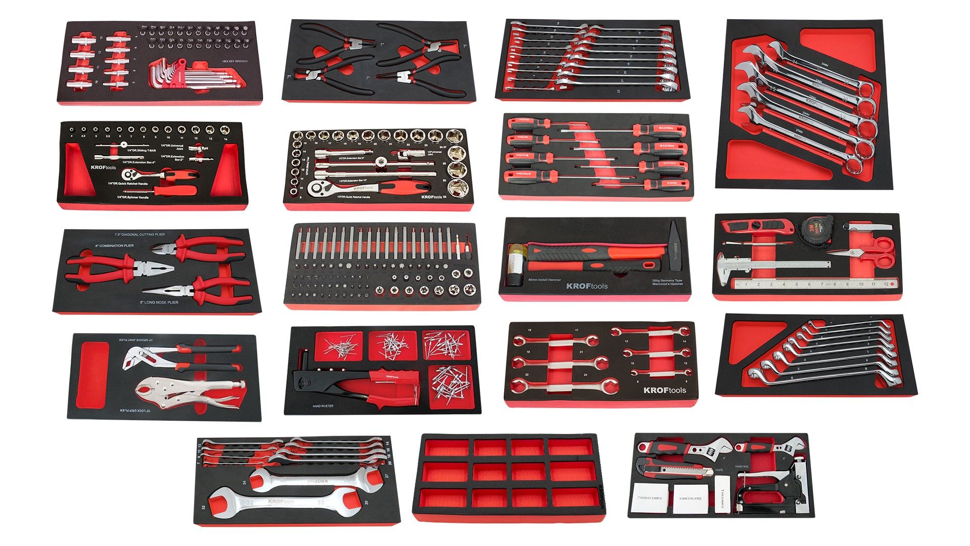 CARRO FERRAMENTA VERMELHO 7 GAVETAS 352PCS