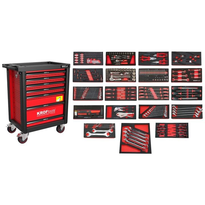 CARRO FERRAMENTA 7 GAVETAS 267 PCS VERMELHO CARRO FERRAMENTA 7 GAVETAS 267 PCS VERMELHO