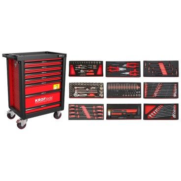 CARRO FERRAMENTA 7 GAVETAS 173PCS VERMELHO