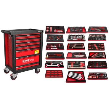 CARRO FERRAMENTA VERMELHO 7 GAVETAS 257PCS
