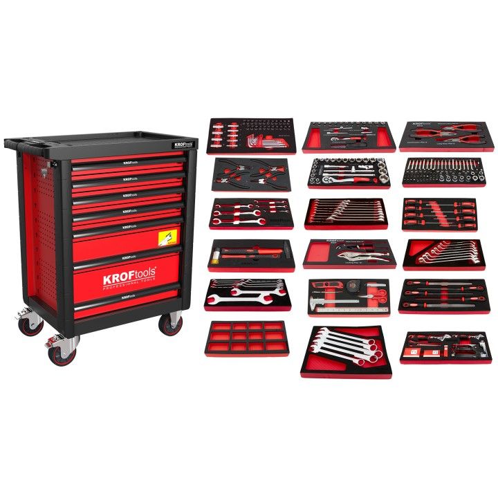 CARRO FERRAMENTA VERMELHO 7 GAVETAS 257PCS CARRO FERRAMENTA VERMELHO 7 GAVETAS 257PCS