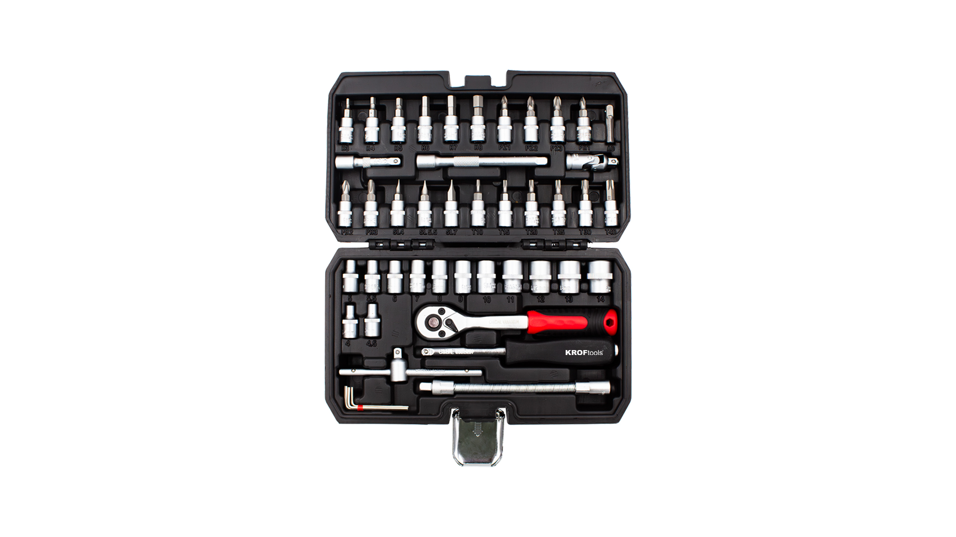JOGO CHAVES CAIXA 46PCS 1/4