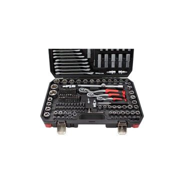 JOGO CHAVES CAIXA 219PCS 1/4"-3/8"-1/2"