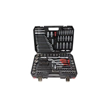 JOGO CHAVES CAIXA 219PCS 1/4"-3/8"-1/2"